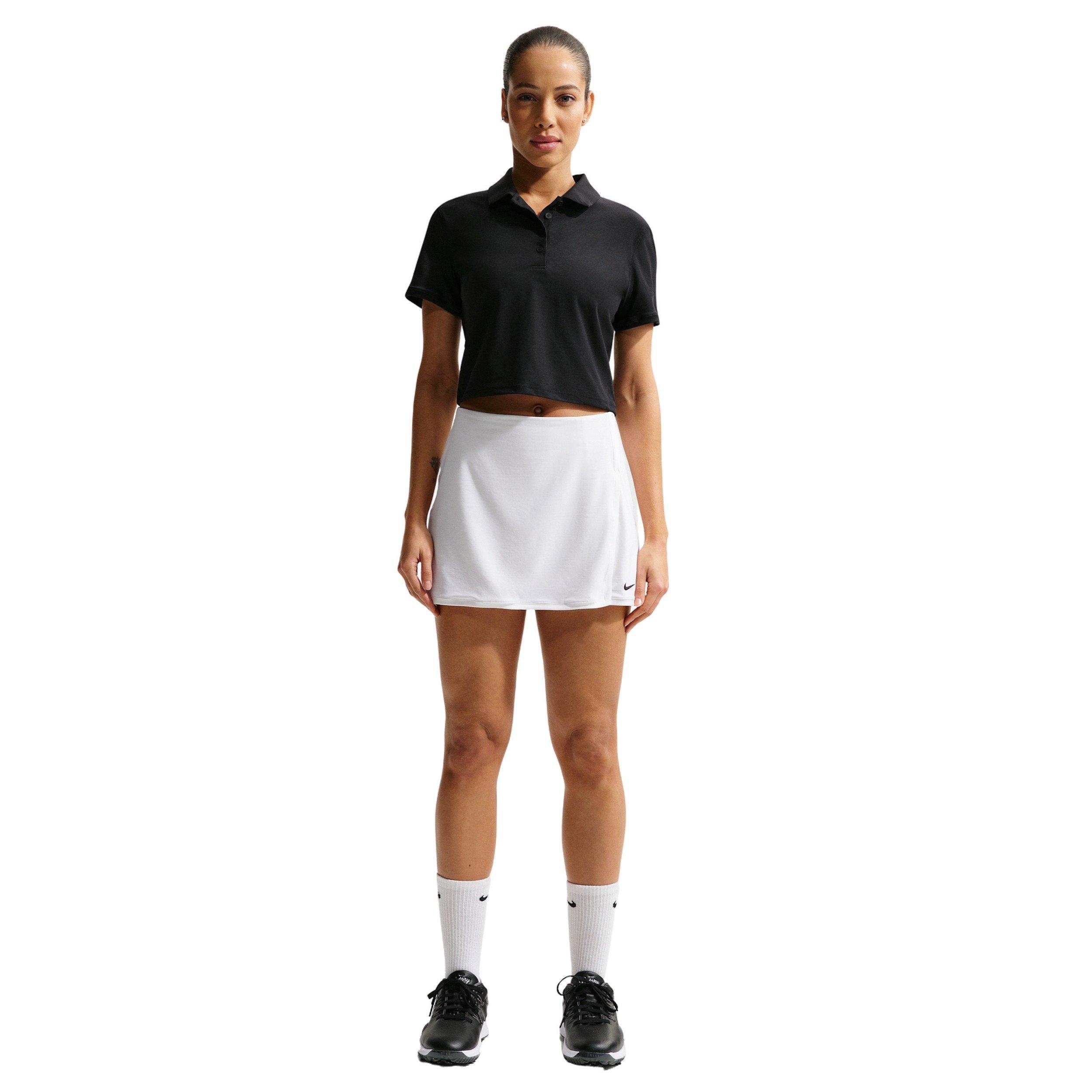 Nike Women's Victory Dri-FIT Short-Sleeve Cropped Golf Polo - BLACK/WHITE